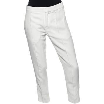 Pre Owned Chloe Off-White Crepe Formal Pants S