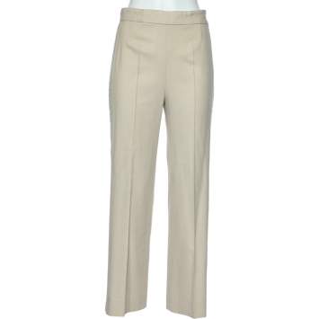 Pre Owned Chloe Cream Wool Side Trim Detail Parallel Trousers M