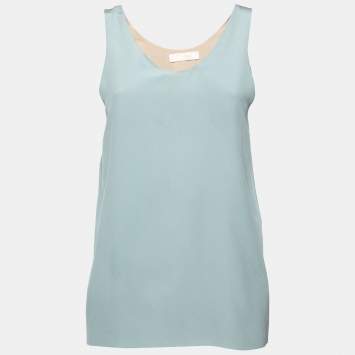 Pre Owned Chloe Blue Silk Sleeveless Top S