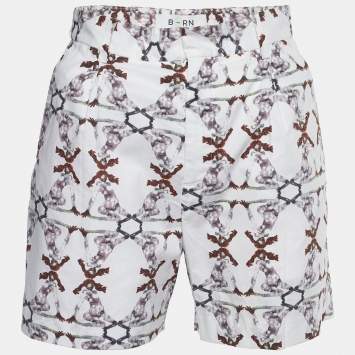 Pre Owned Chloe White Printed Cotton Shorts M