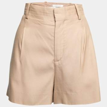 Pre Owned Chloe Beige Crepe Shorts L