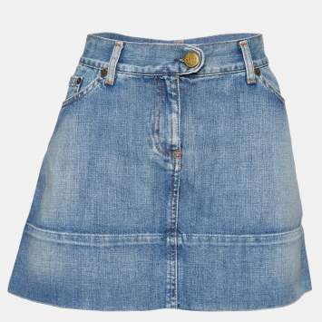Pre Owned Chloe Blue Denim Jupe Mini Skirt M