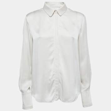 Pre Owned Chloe Grey Silk Button Front Shirt M