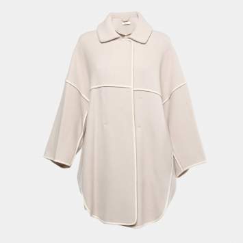 Pre Owned Chloe Light Grey Wool Coat M