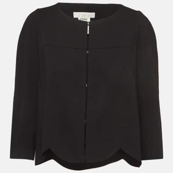 Pre Owned Chloe Black Crepe Flared Sleeve Blouse L
