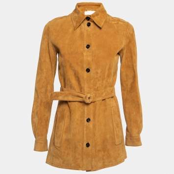 Pre Owned Chloe Brown Suede Belted Jacket S