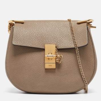 Pre Owned Chloe Beige Leather Medium Drew Shoulder Bag