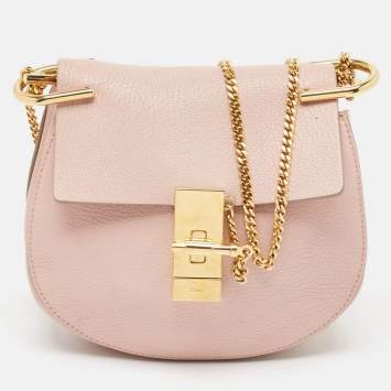 Pre Owned Chloe Pink Leather Drew Shoulder Bag