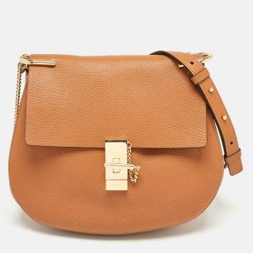 Pre Owned Chloe Brown Leather Large Drew Shoulder Bag