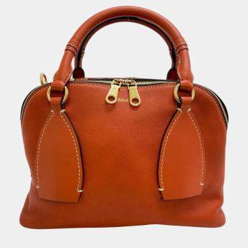 Pre Owned Chloe Orange Dahlia Handbag