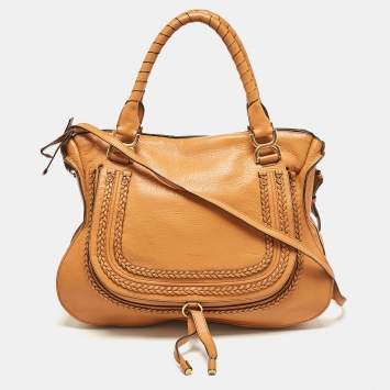Pre Owned Chloe Orange Leather Large Marcie Hobo