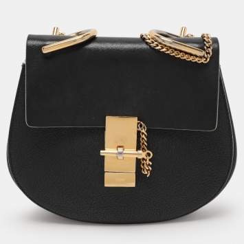 Pre Owned Chloe Black Leather Small Drew Shoulder Bag
