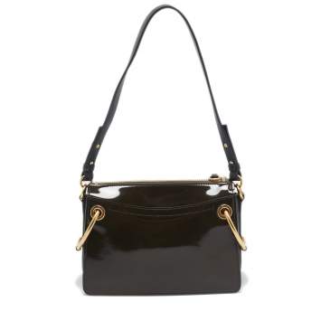 Pre Owned Chloe Olive Green Patent and Leather Roy Shoulder Bag