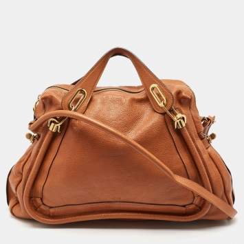 Pre Owned Chloé Brown Leather Large Paraty Shoulder Bag