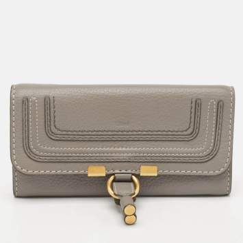 Pre Owned Chloé Grey Leather Marcie Continental Wallet