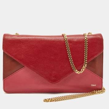 Chloe Multicolor Leather Envelope Flap Chain Clutch