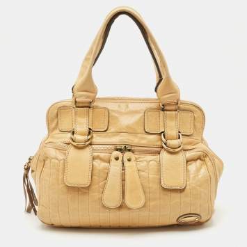 Pre Owned Chloe Tan Leather Bay Satchel