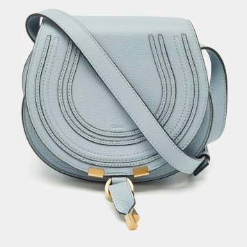 Chloé Shady Blue Leather Small Marcie Saddle Bag