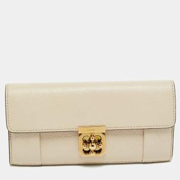 Pre Owned Chloe Beige Leather Elsie Continental Wallet