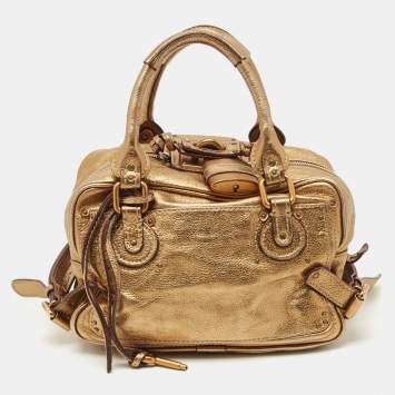 Pre Owned Chloe Gold Leather Paddington Satchel