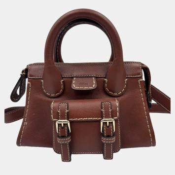 Pre Owned Chole edith brown mini top handle bag