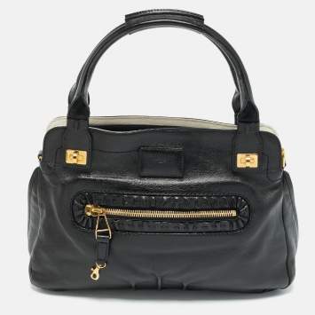 Pre Owned Chloe Black Leather Margaret Shoulder Bag