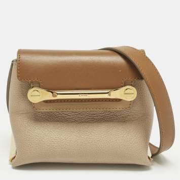 مملوكة مسبقًا Chloe Clare Mini Beige/Brown Leather Crossbody Bag