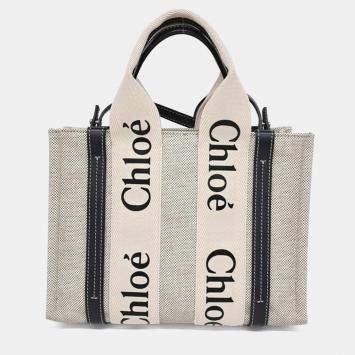 مملوكة مسبقًا حقيبة كلوي وودي قماش بني صغيرة