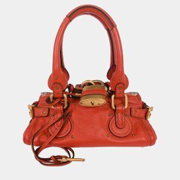 Pre Owned Chloe Vermilion Red Paddington Mini Handbag