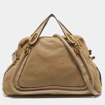 مملوكة مسبقًا Chloe Paraty Large Perforated Leather Shoulder Bag