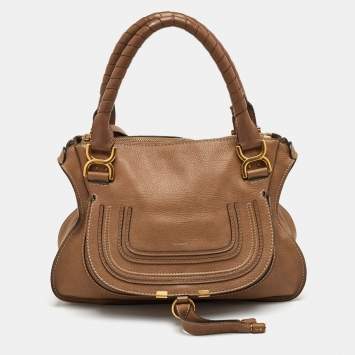 Pre Owned Chloe Marcie Medium Brown Leather Satchel