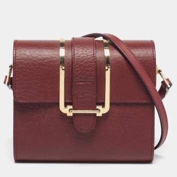 مملوكة مسبقًا Chloé Bronte Burgundy Leather Crossbody Bag