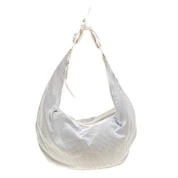 Pre Owned Chloe White Metal and Leather Mesh Hobo