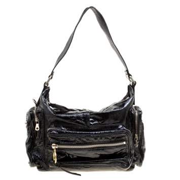 مملوكة مسبقًا Chloe Black Patent Leather Ada Shoulder Bag