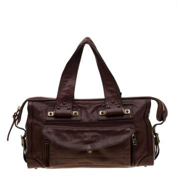 مملوكة مسبقًا Chloe Dark Brown Leather Tracey Satchel