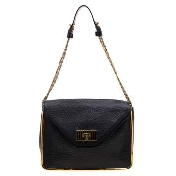 Pre Owned Chloe Black Leather Sally Medium Shoulder Bag