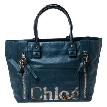 مملوكة مسبقًا Chloe Blue Leather Eclipse Tote