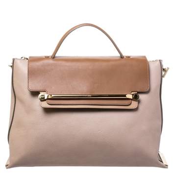 Pre Owned Chloe Tricolor Leather Large Clare Shoulder Bag