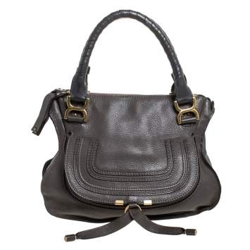 مملوكة مسبقًا Chloe Dark Brown Leather Medium Marcie Shoulder Bag