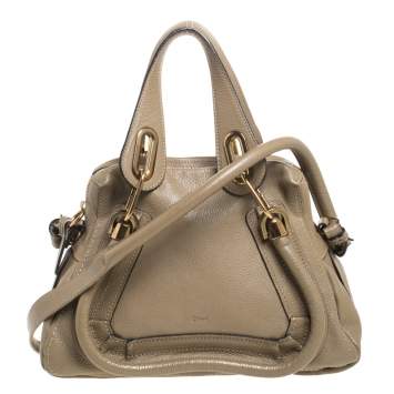 Pre Owned Chloe Beige Leather Small Paraty Shoulder Bag