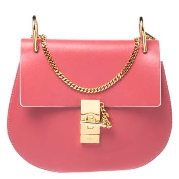 Pre Owned Chloe Amaranth Red/Grey Leather Medium Drew Shoulder Bag