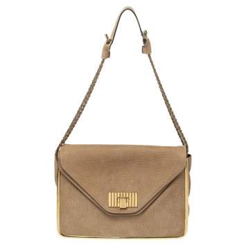 Pre Owned Chloe Beige Leather Sally Medium Shoulder Bag