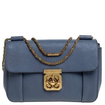 Pre Owned Chloe Blue Leather Medium Elsie Shoulder Bag