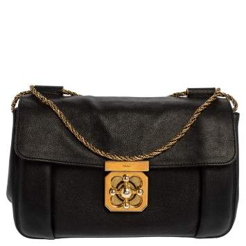 Pre Owned Chloe Back Leather Medium Elsie Shoulder Bag