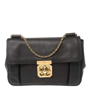 Pre Owned Chloe Back Leather Medium Elsie Shoulder Bag