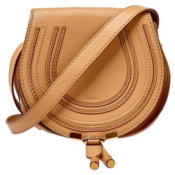 Pre Owned Chloe Beige Leather Mini Marcie Crossbody Bag