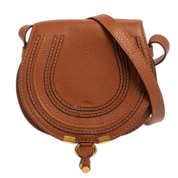 مملوكة مسبقًا Chloe Brown Leather Mini Marcie Crossbody Bag