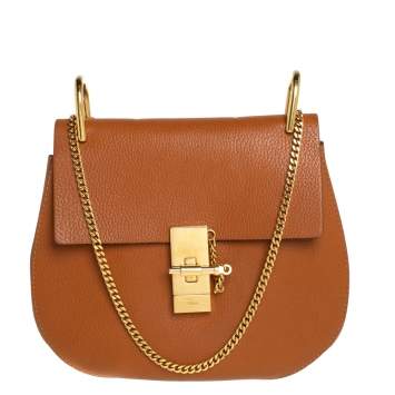 Pre Owned Chloe Brown Leather Medium Drew Shoulder Bag