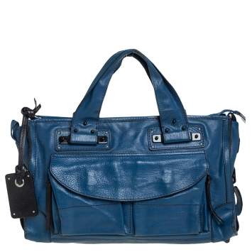 Pre Owned Chloe Blue Leather Tracy Satchel