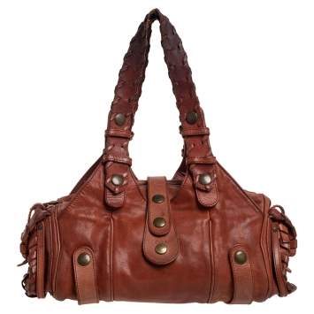 Pre Owned Chloe Brown Leather Silverado Satchel